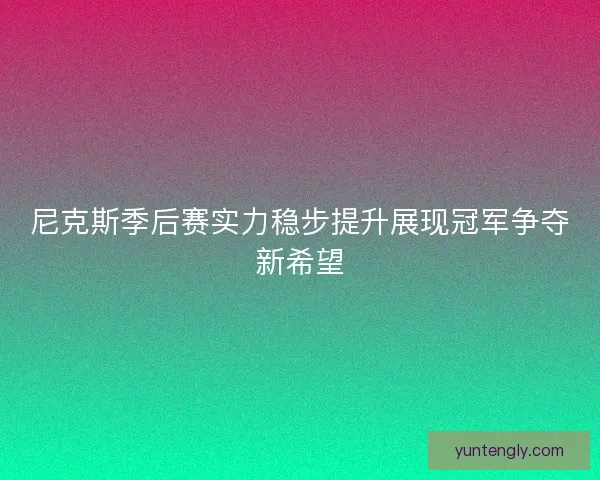 尼克斯季后赛实力稳步提升展现冠军争夺新希望